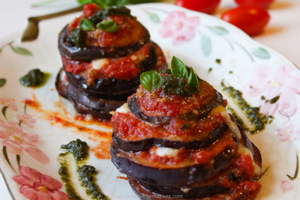 EGGPLANT PARMESAN TOWERS - Yummy Alternatives